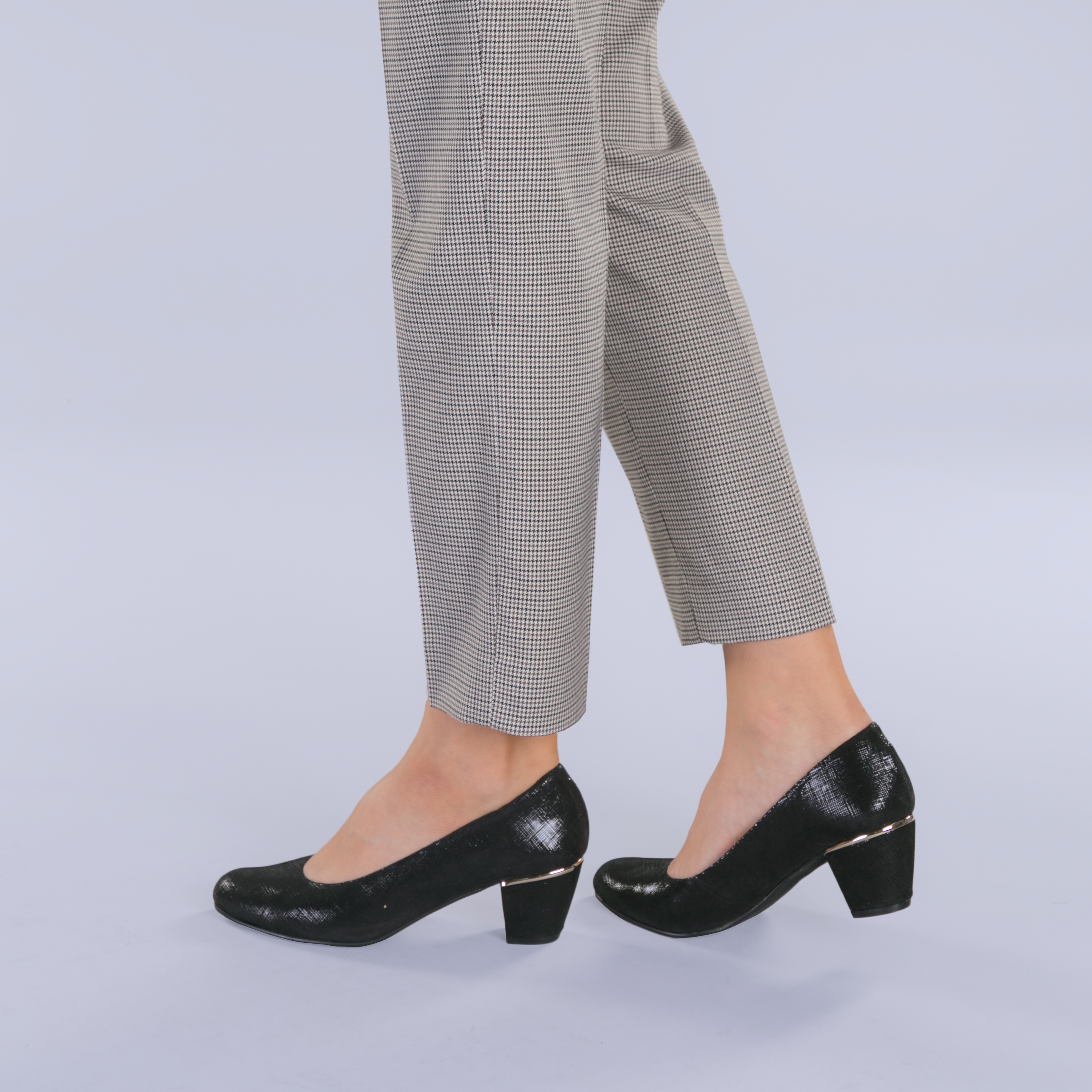 Pantofi dama piele cu toc Rubin negri Incaltaminte Dama 2023-02-03